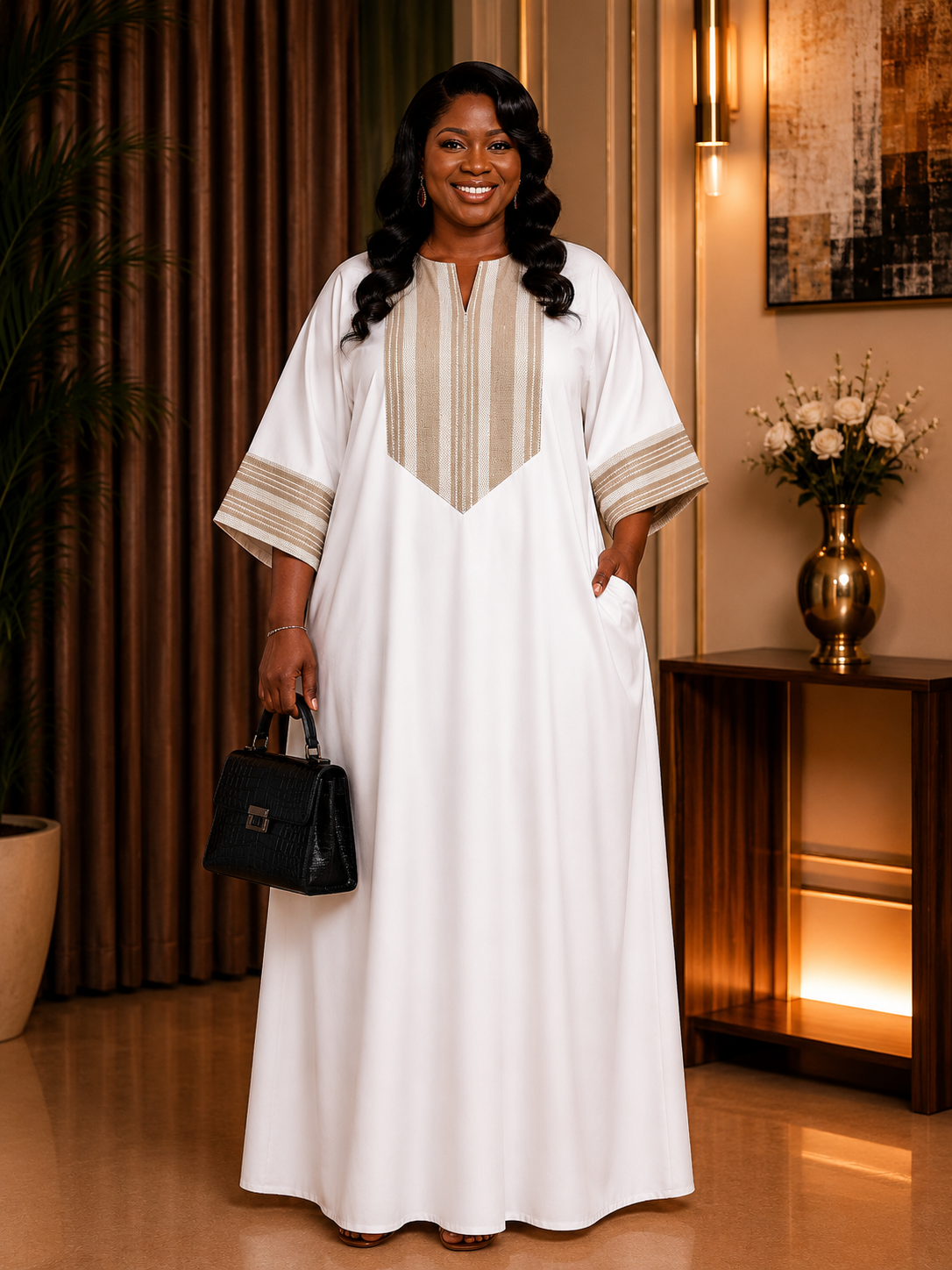 Kaftan dress with a touch of Asoke