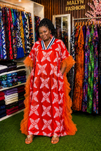 Elegant ruffle kaftan