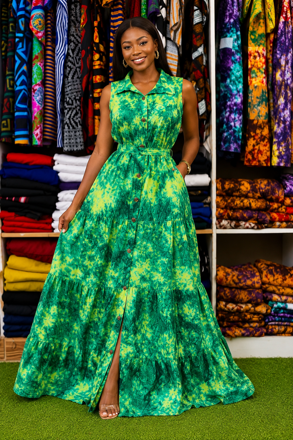 Graceful Tie-Dye Maxi Dress