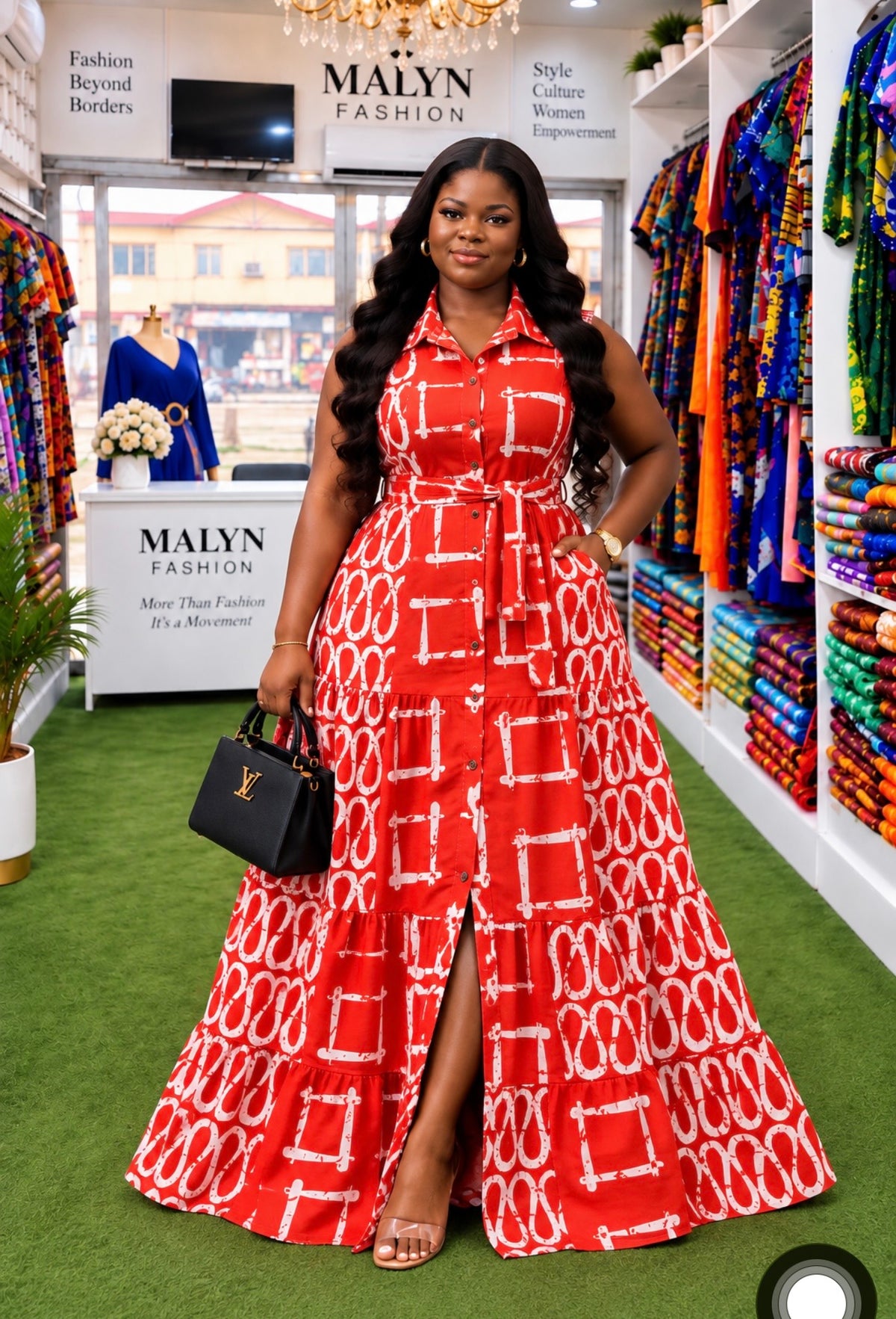 Zuri Multicolor African Print Maxi Dress