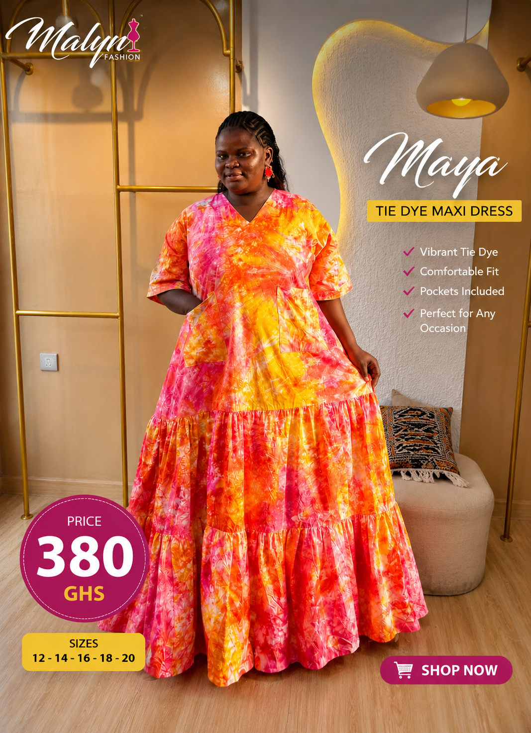 Maya Tie-Dye Maxi Dress