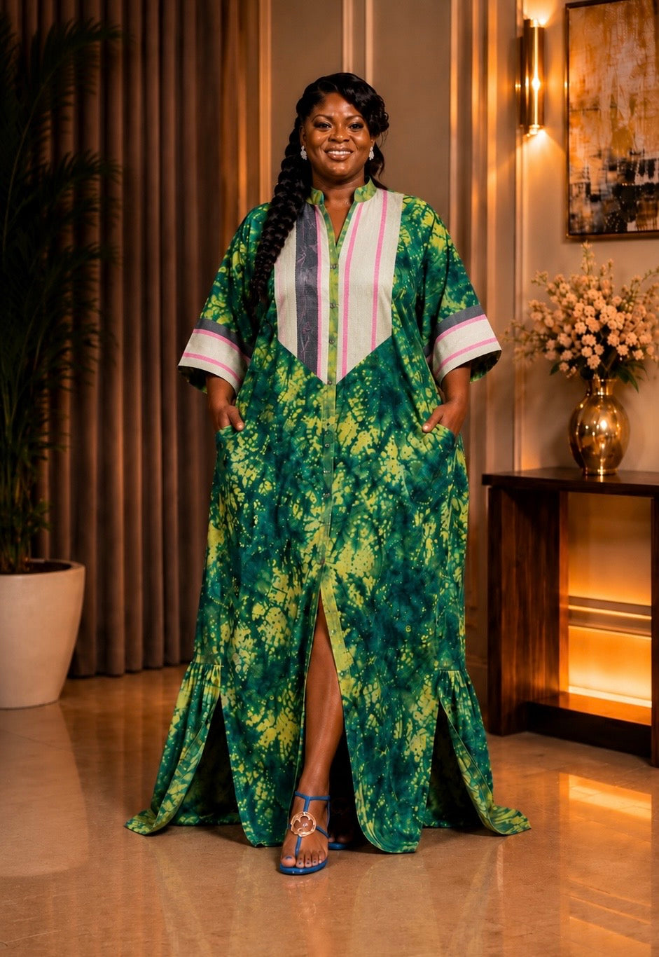 Emerald Harmony Bubu Maxi Dress