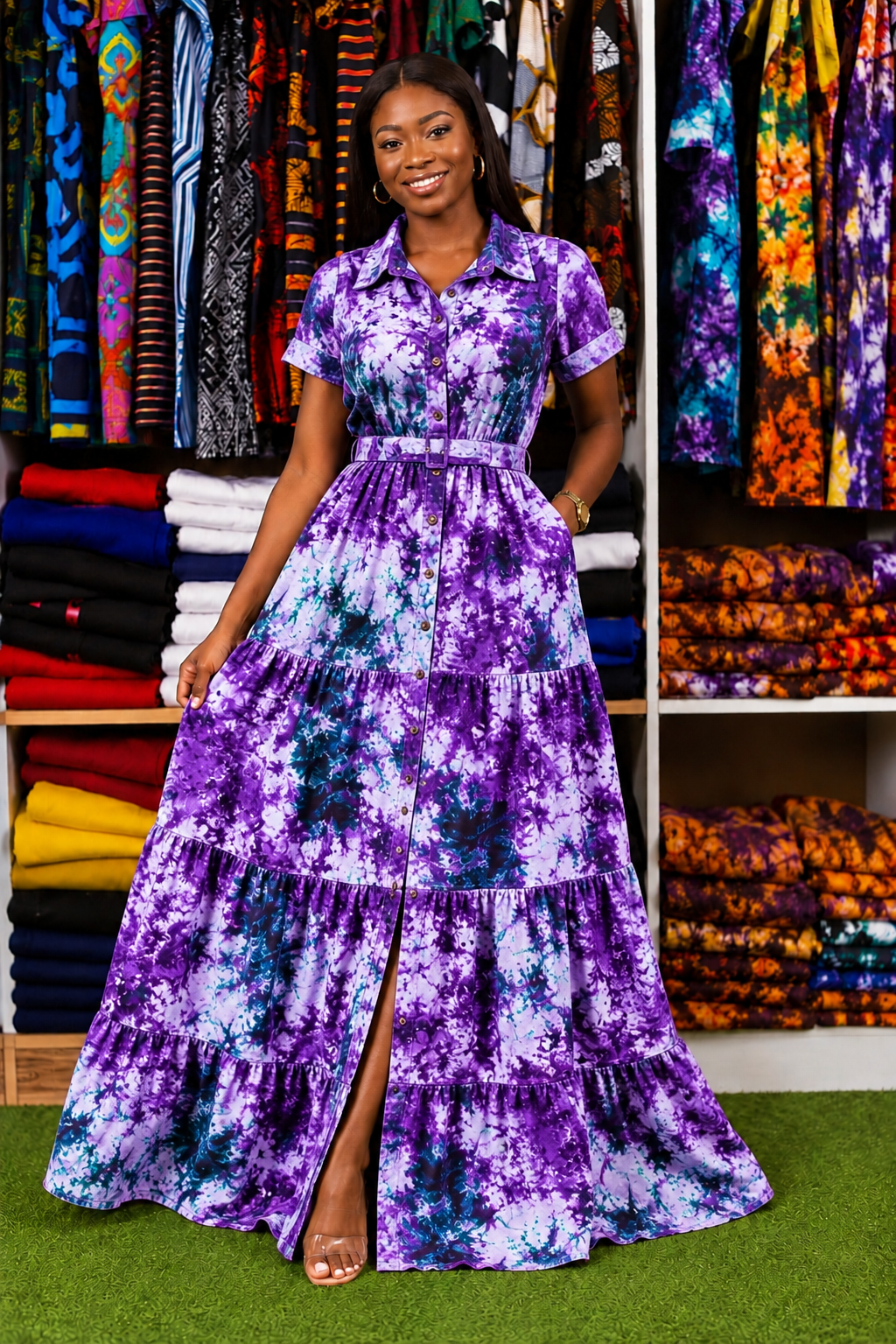 Maxi shirt dress