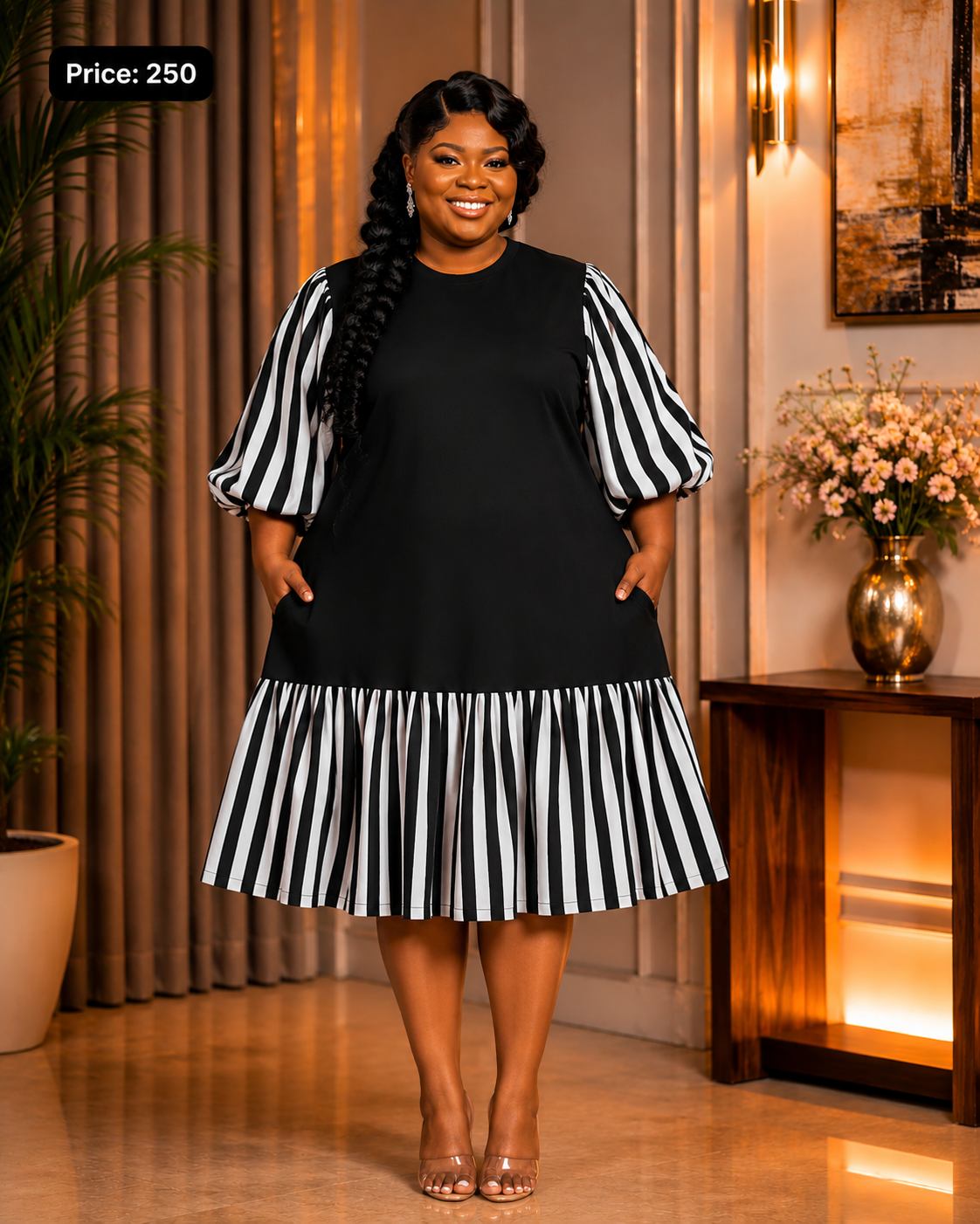 Monochrome Charm Dress