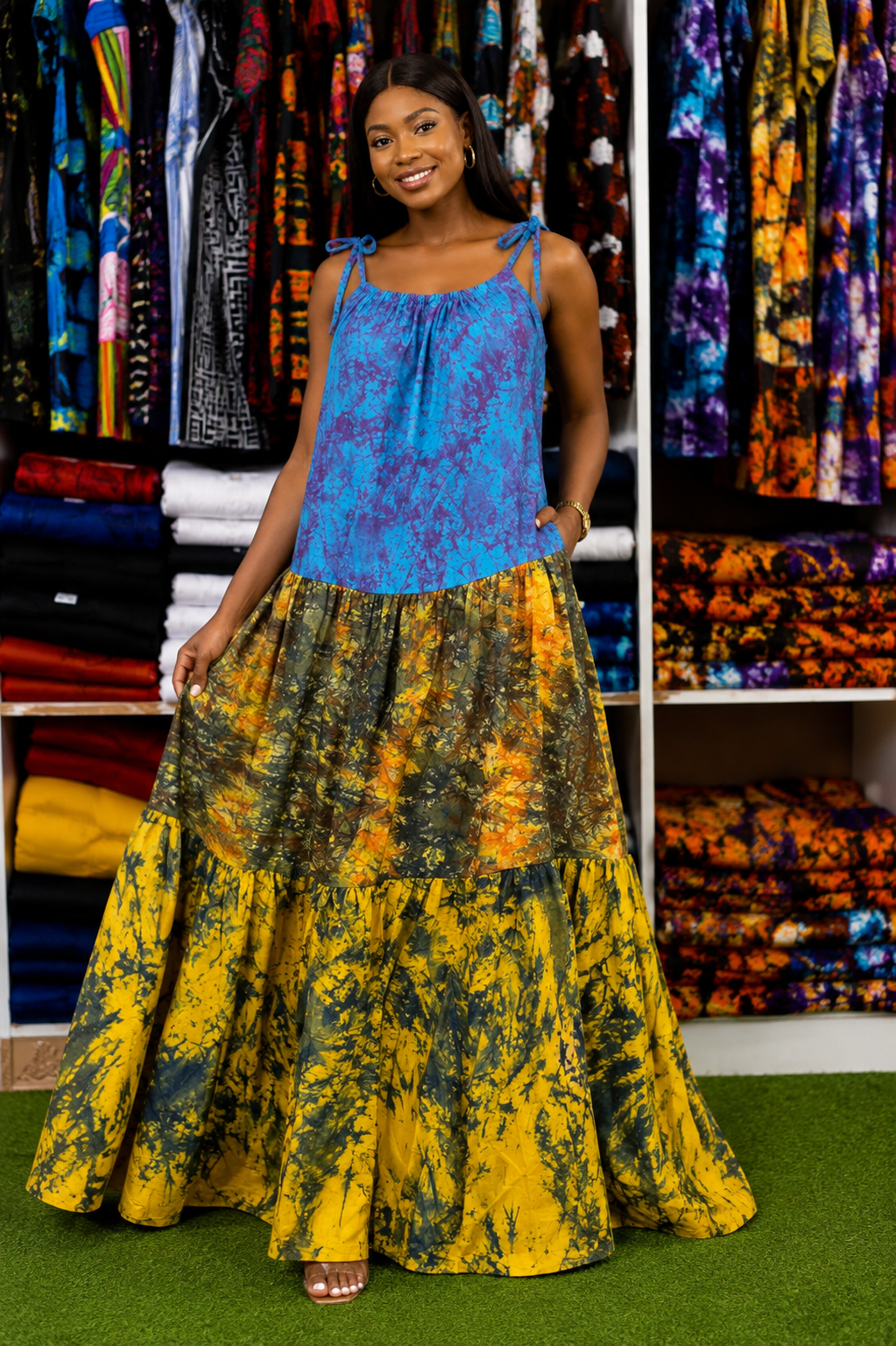 Tye dye sleeves less dress