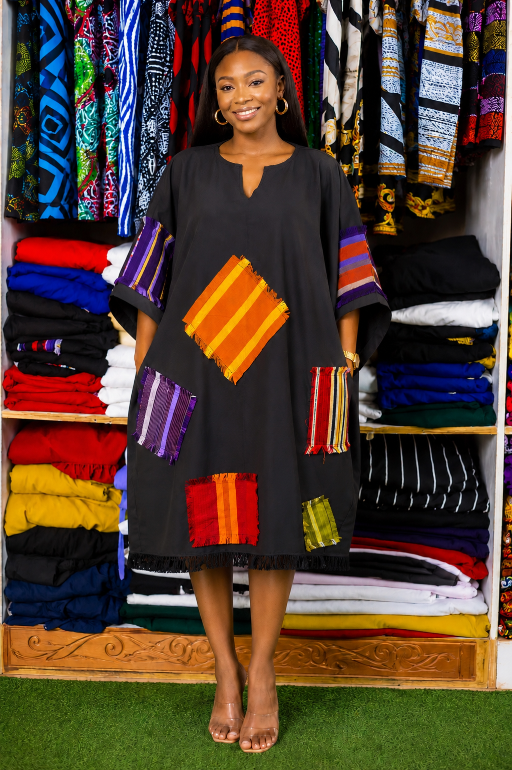 Asooke Patch Dress