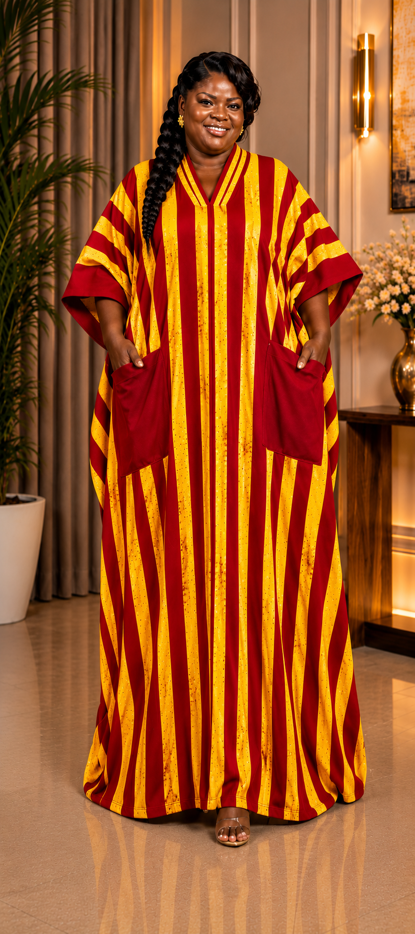 Ruby Gold Striped Maxi Boubou