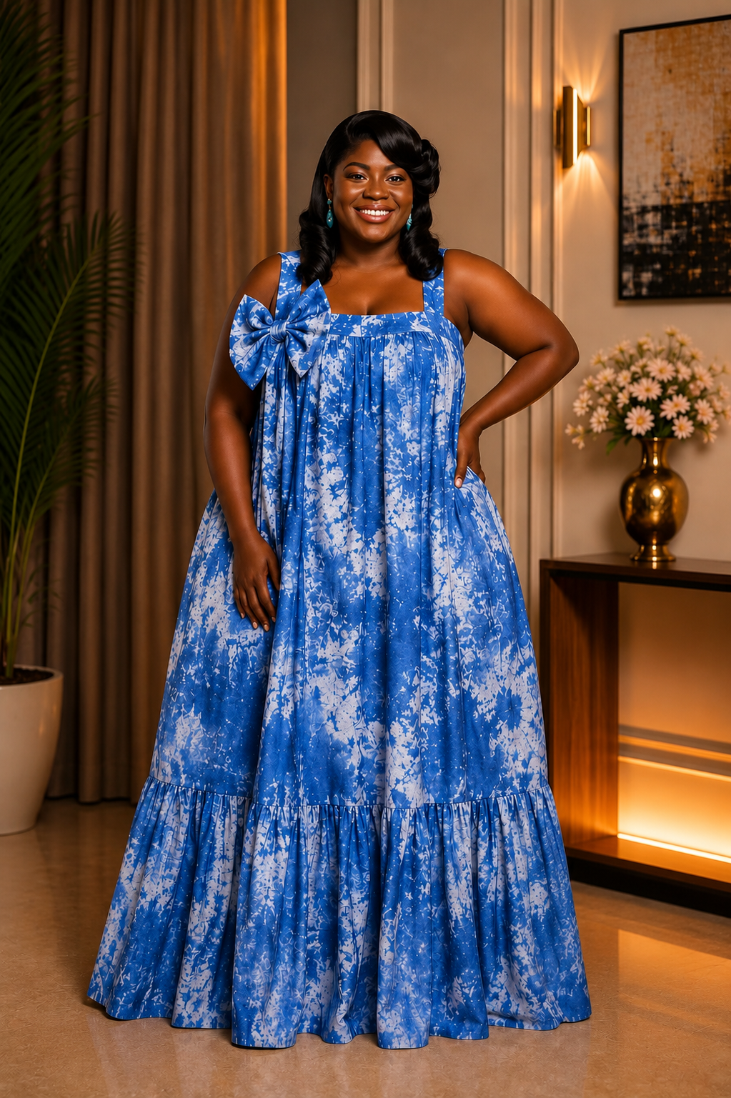 Sky Blossom Maxi Dress