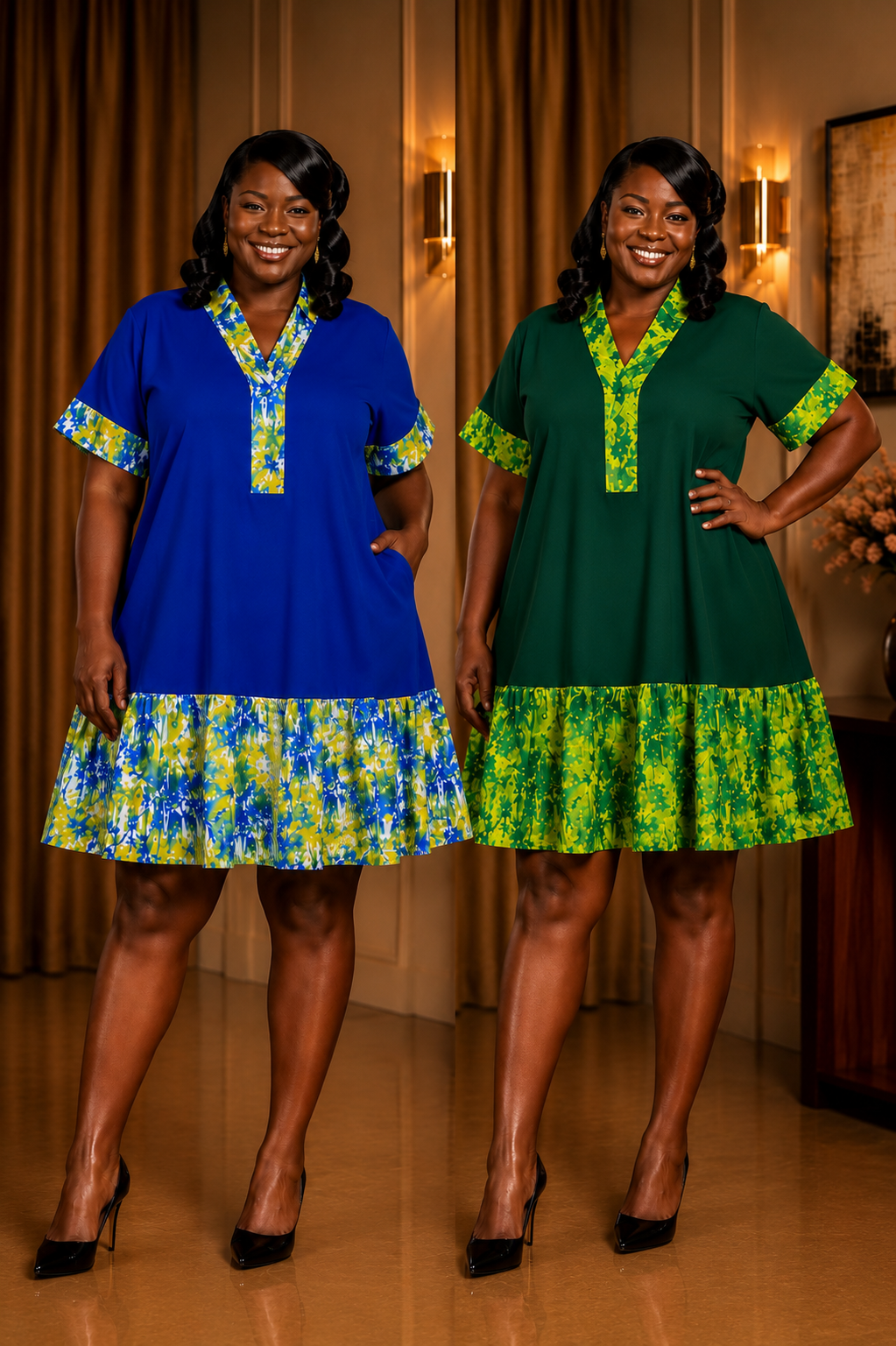 Royal Duo Ruffle Boubou Dress