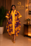 Elegant V-Neck Boubou Dress