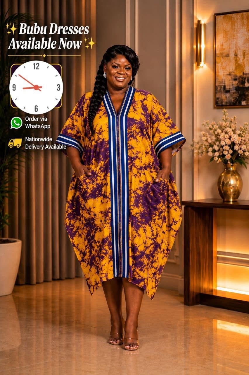 Elegant V-Neck Boubou Dress