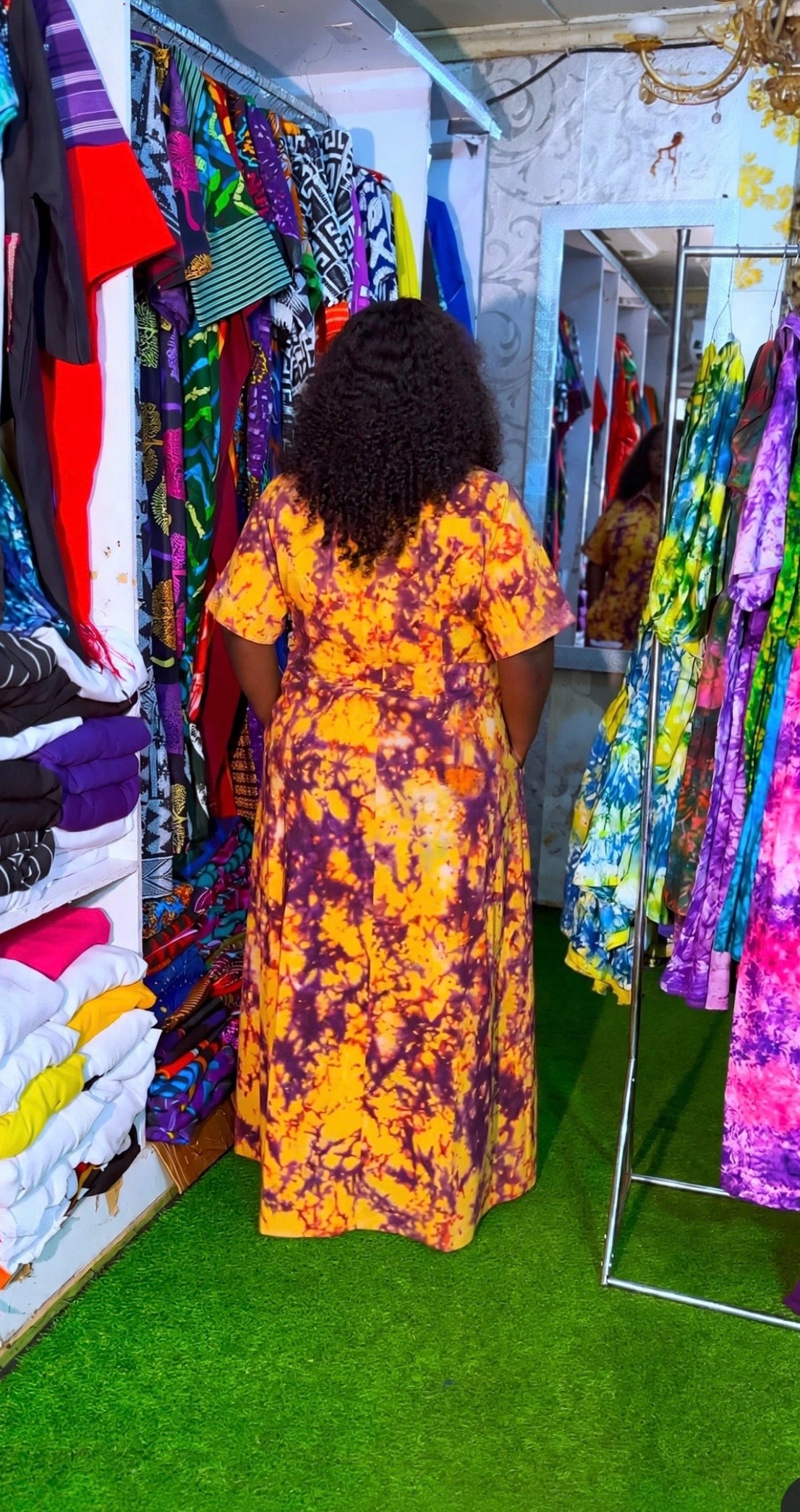 Button-Front Maxi Dress