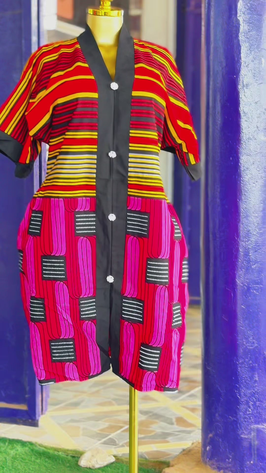 Sunset Stripes Shirt Dress