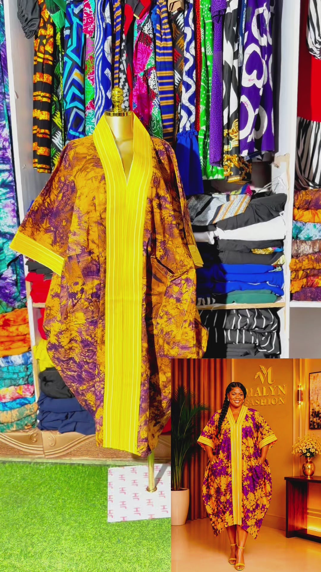 Elegant V-Neck Boubou Dress